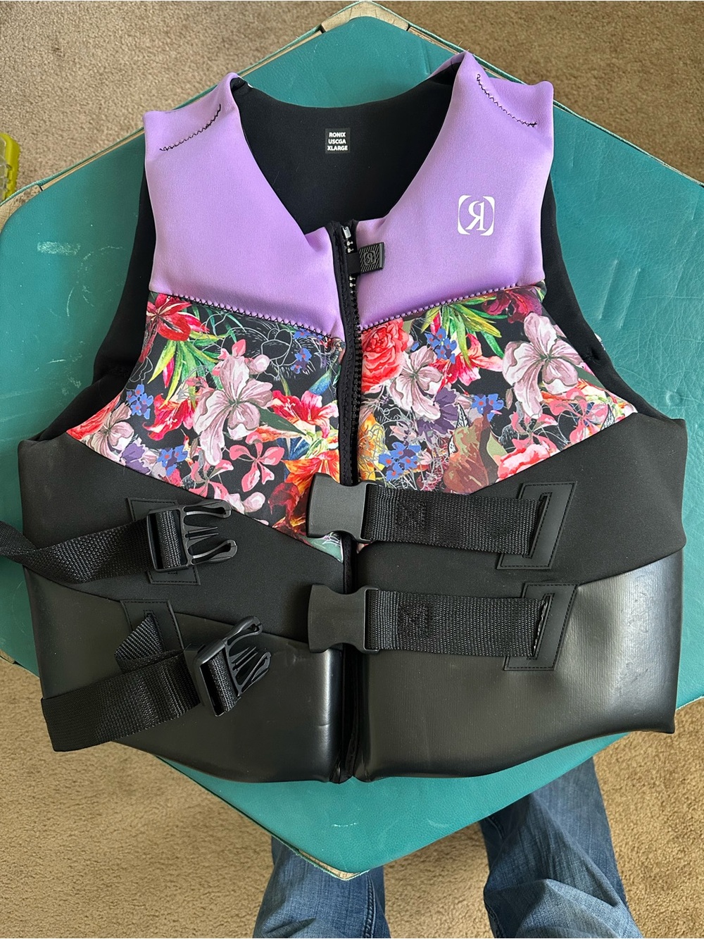 Ronix XL adult Purple Floral Neoprene Women's Swim Vest